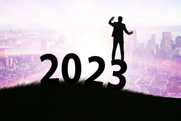 Conceito Novo Ano 2023 Com Empresários — Fotografia de Stock