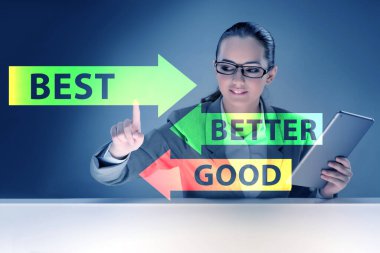 İş kadını daha iyi ve en iyi konsept.