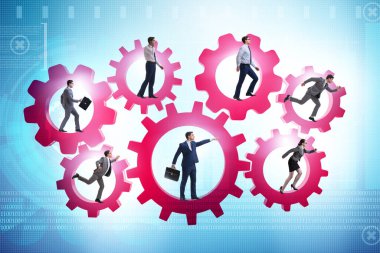 Takım çalışması konseptinde iş adamları