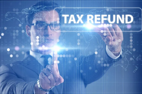 Homme Affaires Dans Concept Remboursement Impôt — Photo