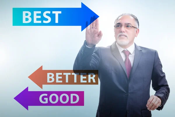 Επιχειρηματίας Καλή Καλύτερη Και Την Καλύτερη Έννοια — Φωτογραφία Αρχείου