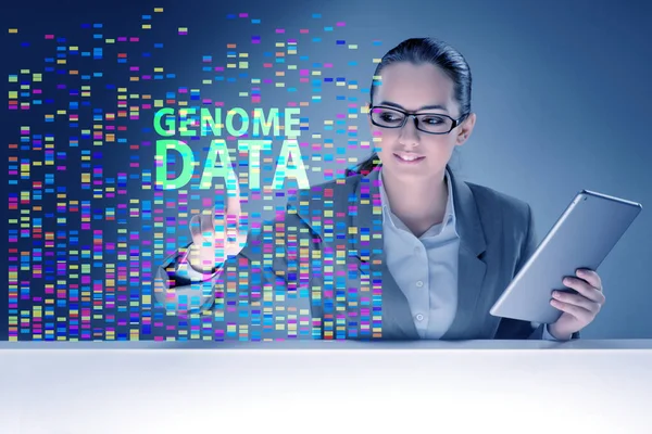 Businesswoman Genome Data Concept — Stock Photo, Image