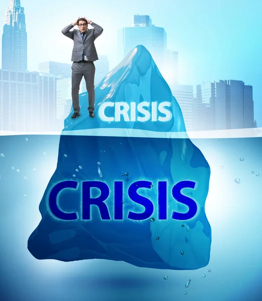 Concepto Crisis Con Empresario Iceberg —  Fotos de Stock