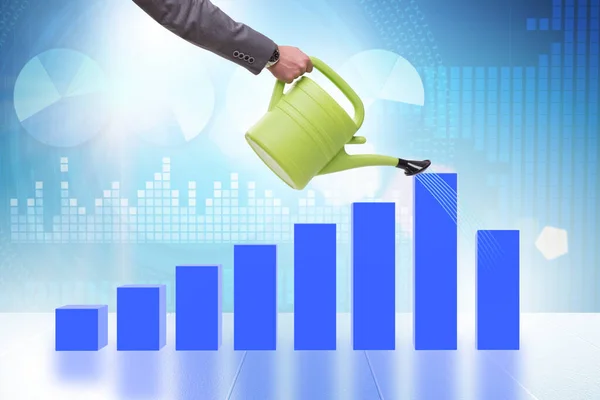 Businessman Investment Growth Concept Watering Can — Stock Photo, Image
