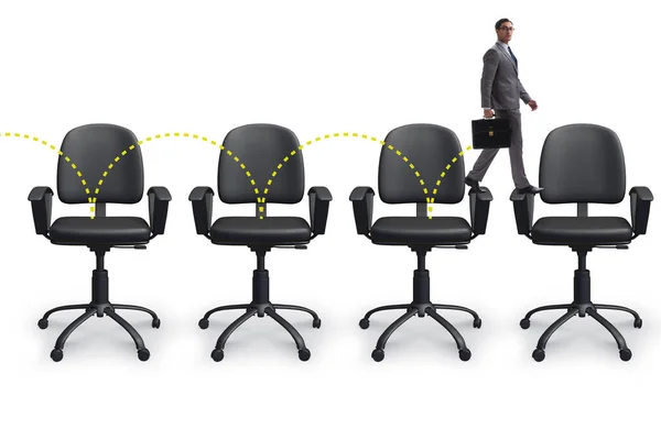 Koncepcja Promocji Krzesłami Biurowymi Biznesmenem — Zdjęcie stockowe