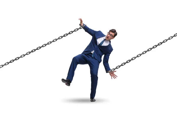 Chained Businessman Workaholic Concept — Stock Photo, Image