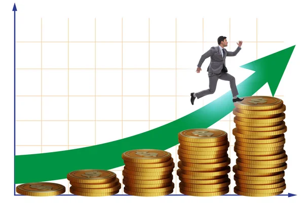 Businessman Growth Concept Coins Chart — Stock Photo, Image