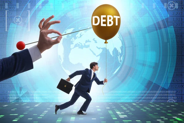 Conceito Dívida Empréstimo Com Balão — Fotografia de Stock