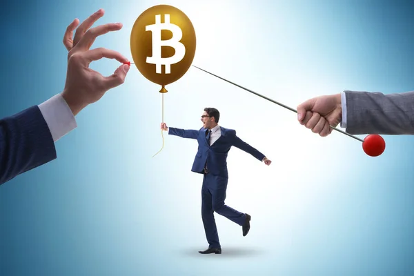 Geschäftsmann Konzept Der Bitcoin Blase — Stockfoto