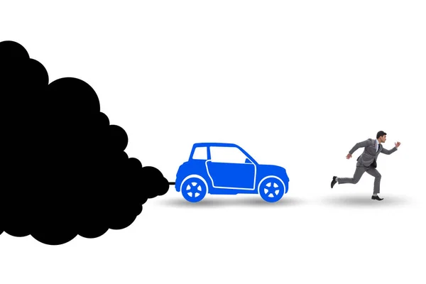 生态概念中的汽车污染 — 图库照片