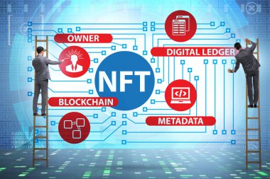NFT 'nin ödenebilir olmayan konseptinde iş adamı