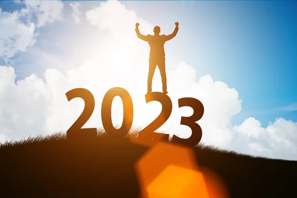 Koncepcja Nowego Roku 2023 Przedsiębiorcami — Zdjęcie stockowe