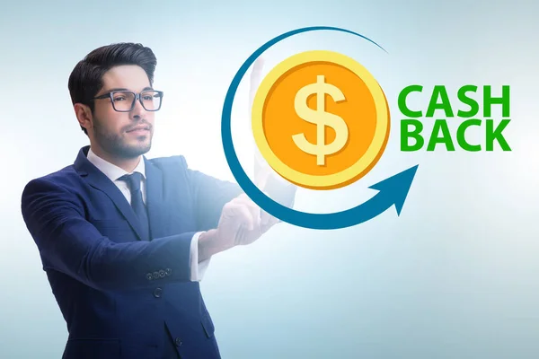 Homme Affaires Cash Back Concept — Photo