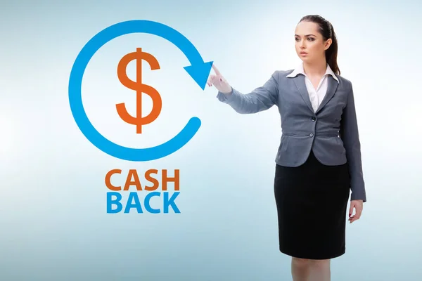 Businesswoman Cash Back Concept — Stock Photo, Image