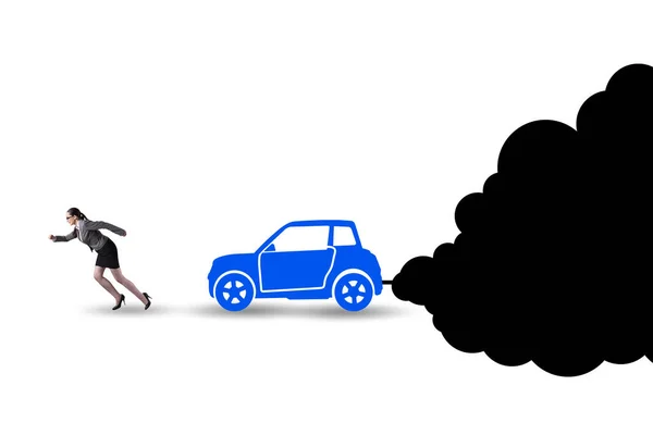 Pollution Automobile Dans Concept Écologique — Photo