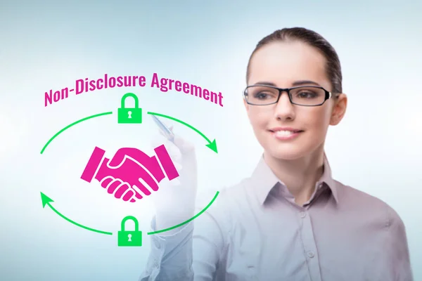 Businessoman Non Disclosure Agreement Concept — Stock Photo, Image