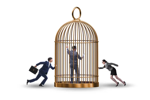 Business People Golden Cage Concept — Stock Photo, Image