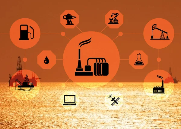 Concepto Automatización Industria Del Petróleo Gas — Foto de Stock