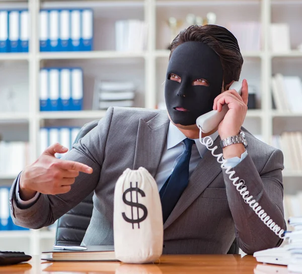 Businessman Mask Office Hypocrisy Concept — Stock Photo, Image
