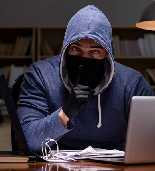 黑客从家用电脑盗取个人资料 — 图库照片
