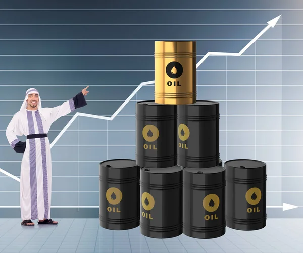 Arabski Biznesmen Koncepcji Cen Ropy Naftowej — Zdjęcie stockowe