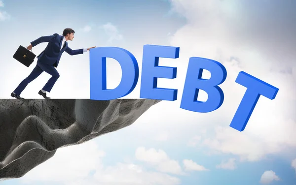 Conceito Dívida Empréstimo Com Empresário — Fotografia de Stock
