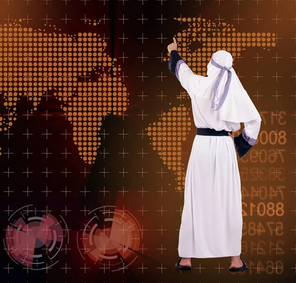 Arabski Biznesmen Globalnej Koncepcji Biznesu — Zdjęcie stockowe