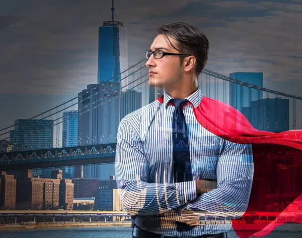 Людина Червоною Обкладинкою Концепції Супергероя — стокове фото