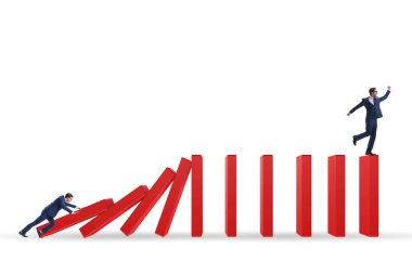 Domino etkisi kavramında iş adamı