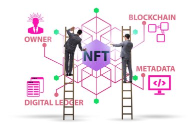 NFT 'nin ödenebilir olmayan konseptinde iş adamı