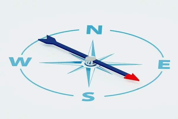 Kompass Der Die Richtung Der Punkte Zeigt — Stockfoto