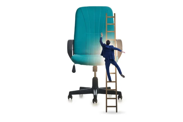 Επιχειρηματίας Στην Έννοια Της Σταδιοδρομίας Αναρρίχηση Στην Καρέκλα — Φωτογραφία Αρχείου