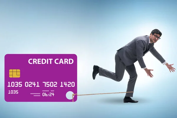 Kredi Kartı Borçları Konseptinde Adamı — Stok fotoğraf