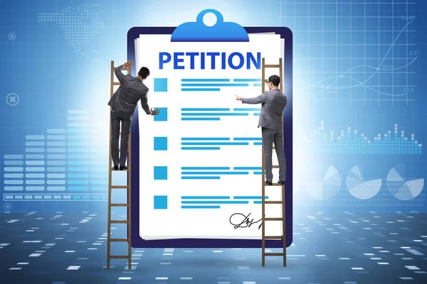 Businessman in the petition application concept