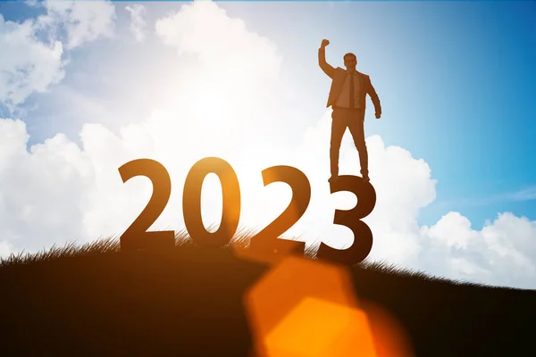Begreppet Det Nya Året 2023 Med Affärsmän — Stockfoto