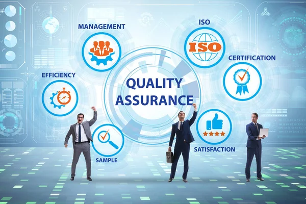 stock image Businessman in the quality assurance concept