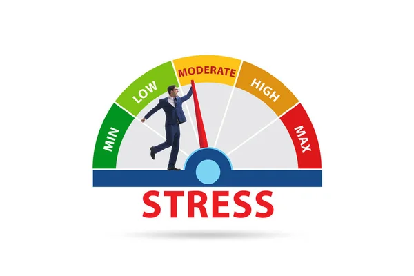 Stock image Concept of stress meter with the businessman