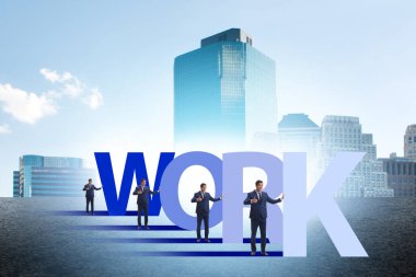 İş adamıyla sıkı çalışma kavramı