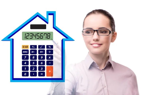 Conceito Empréstimo Hipotecário Com Calculadora — Fotografia de Stock