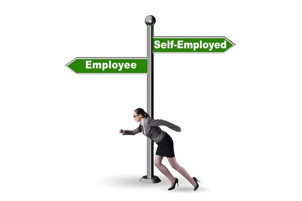 Konzept Der Wahl Von Selbstständigen Gegenüber Der Beschäftigung — Stockfoto