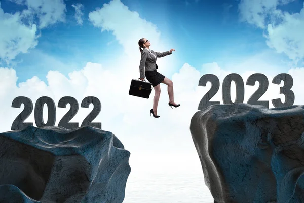 Conceito Mudança 2022 Para 2023 — Fotografia de Stock