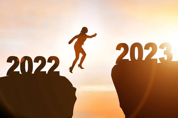 Begreppet Flytta Från 2022 Till 2023 — Stockfoto