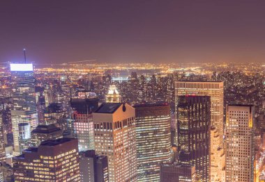 Günbatımında New York Manhattan manzarası