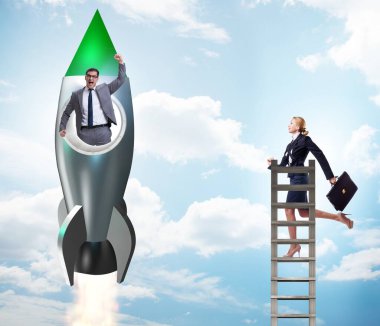 Erkekler ve kadınlar için eşit olmayan kariyer fırsatları konsepti