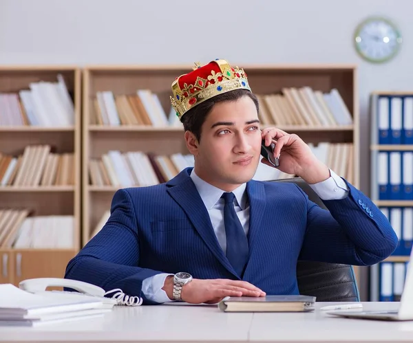 Królewski Biznesmen Pracujący Biurze — Zdjęcie stockowe