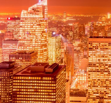 Günbatımında New York Manhattan manzarası