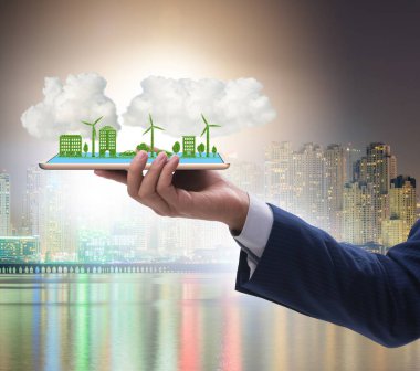 Küçük ekosistem ve temiz enerjili el hapları.