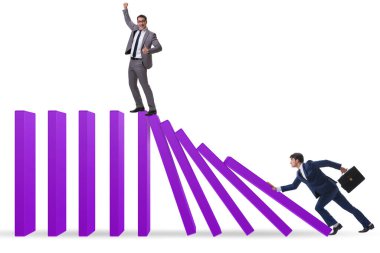 Domino etkisi kavramında iş adamı