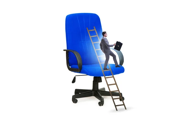 Homme Affaires Dans Concept Carrière Grimper Chaise — Photo