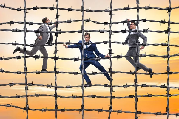 Businessman Barbed Wire Concept — Stock Photo, Image